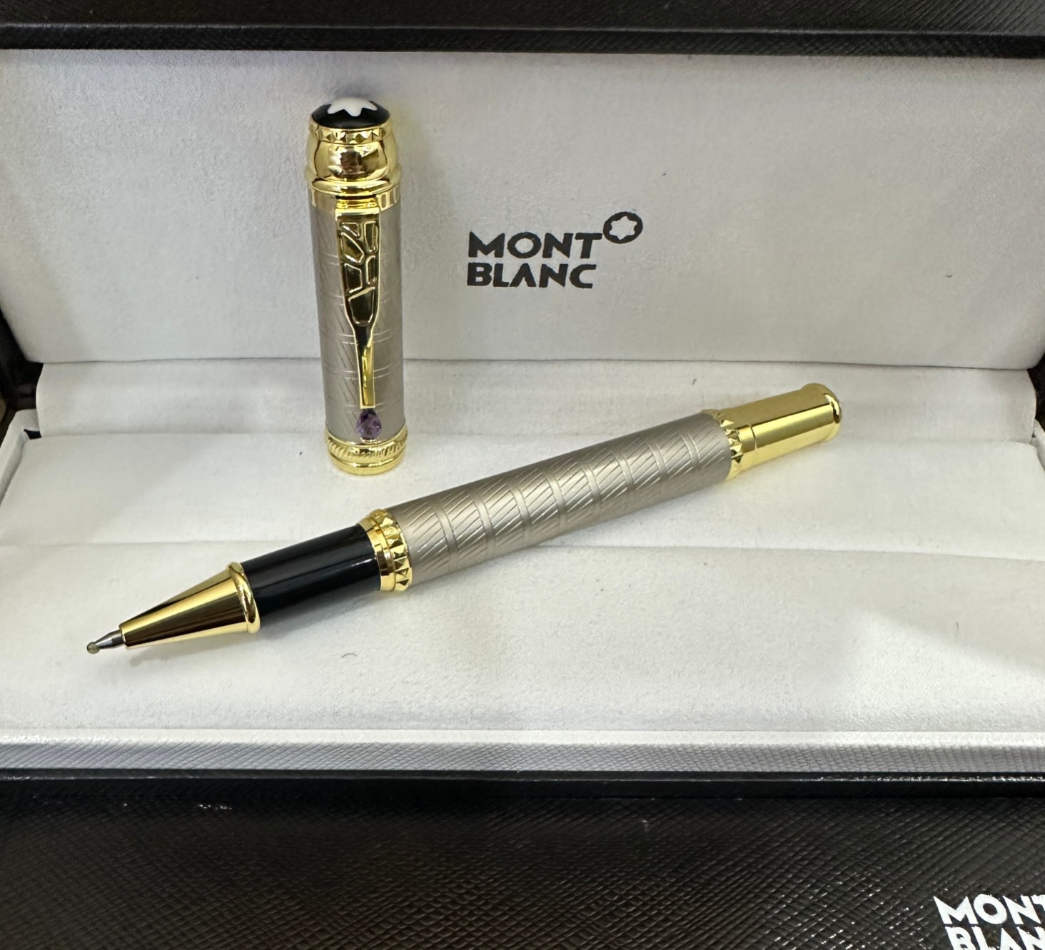 AAA Copy Mont blanc Scipione Borghese Rollerball Pen Gold-coated